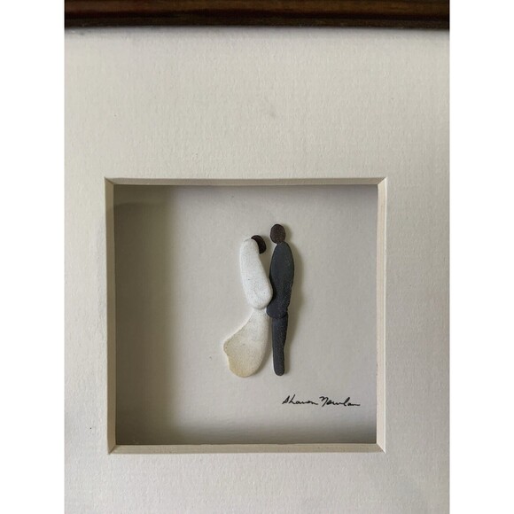 Sharon Nowlan Demdaco Bride & Groom Framed Picture 3D Wood Stone Wedding Bridal - Picture 3 of 10